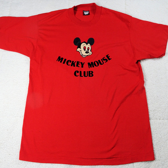 Screen Starts Best Other - VINTAGE Red Mickey Mouse Club T Shirt Large